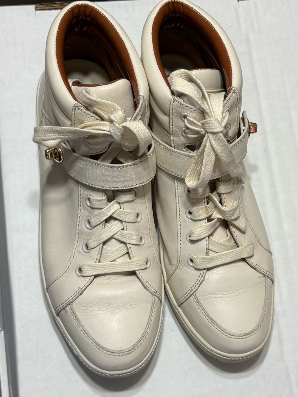 Women's size 10 Coach Cream High-Top Leather Sneakers